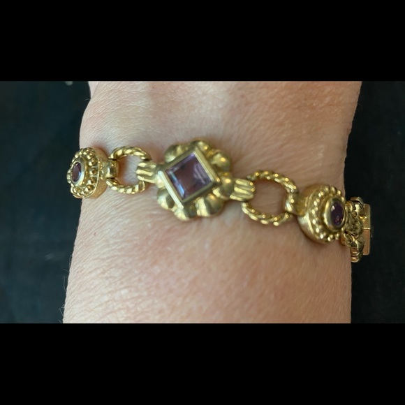 FAS Sterling (gold over) Amethyst Bracelet - Picture 3 of 14